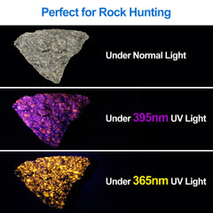 Vansky X7 Pro yooperlite rock hunting reveals orange glow under UV