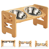 Vantic elevated dog bowls with adjustable height for growing pets, promoting comfortable feeding.