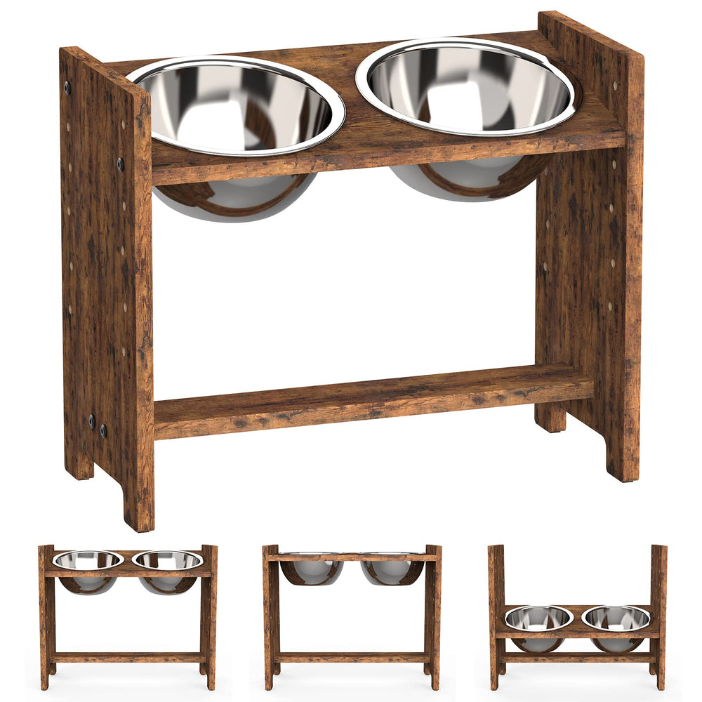 Vantic elevated dog bowls stand with tool-free assembly for quick setup.