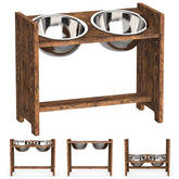Vantic elevated dog bowls stand with tool-free assembly for quick setup.