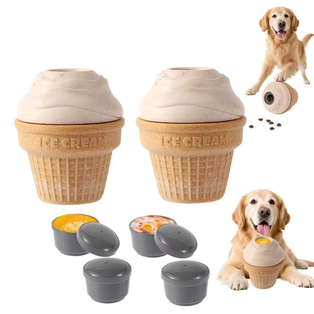 Vayugo dog frozen treat toy in ice-cream shape for engaging, rewarding play