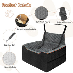 Vdamu dog seat protects car interior from dirt and scratches.