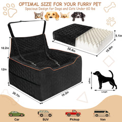 Vdamu dog car bed with washable cover for quick cleanups.