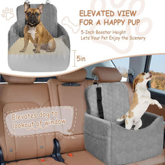 Vdamu dog car seat gray reinforced straps provide stability on roads