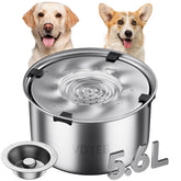 VDTEB dog water bowl side view highlights spill-proof design for clean floors.