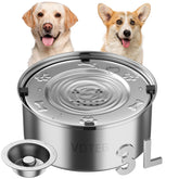 VDTEB dog water bowl no-spill disk reduces splashing for cleaner floors.
