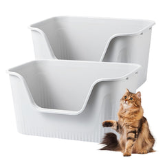 Vealind 2XL litter box high sides side view shows containment for big cats