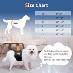Vecomfy belly band with waterproof top layer protects furniture from leaks.
