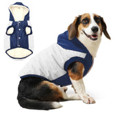 Vecomfy dog hoodie in beige-blue hooded design provides cozy warmth for large dogs