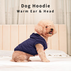 Vecomfy dog hoodie blue M side view emphasizes secure fit and mobility