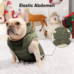 Vecomfy drawstring hood dog coat with adjustable head coverage for winter