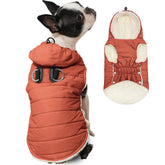 Vecomfy fleece-lined dog hoodie with built-in harness for warmth