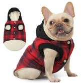 Vecomfy fleece lining dog hoodie front view offers cozy warmth for winter walks.