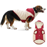 Vecomfy fleece-lining hooded dog hoodie keeps large dogs warm on winter walks.