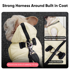 Vecomfy winter dog coat hooded overview shows warmth and wind protection