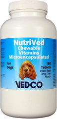 Vedco NutriVed chewable dog vitamins—roast beef flavor supports daily wellness.