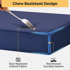 Veehoo chew-proof dog bed hidden zipper provides extra protection from teeth
