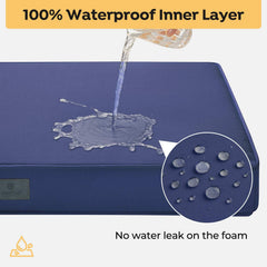 Veehoo chew-proof dog bed waterproof inner layer protects foam during adventures