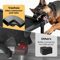 Veehoo Chew-Proof Elevated Bed side view shows waterproof, easy-clean fabric.