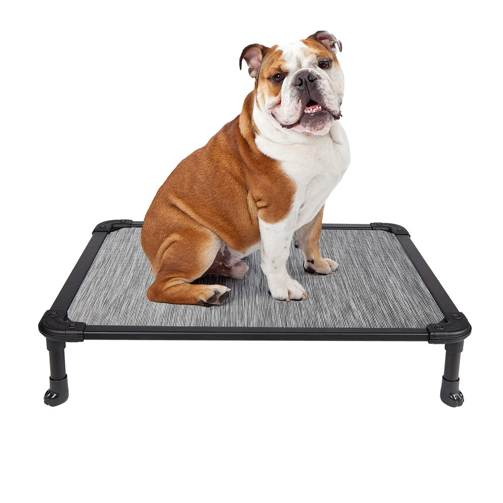 Veehoo chew-proof elevated dog bed cot shows a tough resting platform.