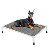 Veehoo chew-proof elevated bed frame shows rustproof aluminum durability.