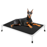 Veehoo chew-proof elevated dog bed frame for durable indoor-outdoor lounging.