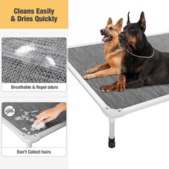 Veehoo Chew Proof Elevated Dog Bed outdoor-ready for patio or campsite lounging.