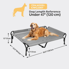 Veehoo Teslin mesh surface showing breathable elevated bed