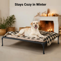 Veehoo bed frame detail shows powder-coated steel for durable support