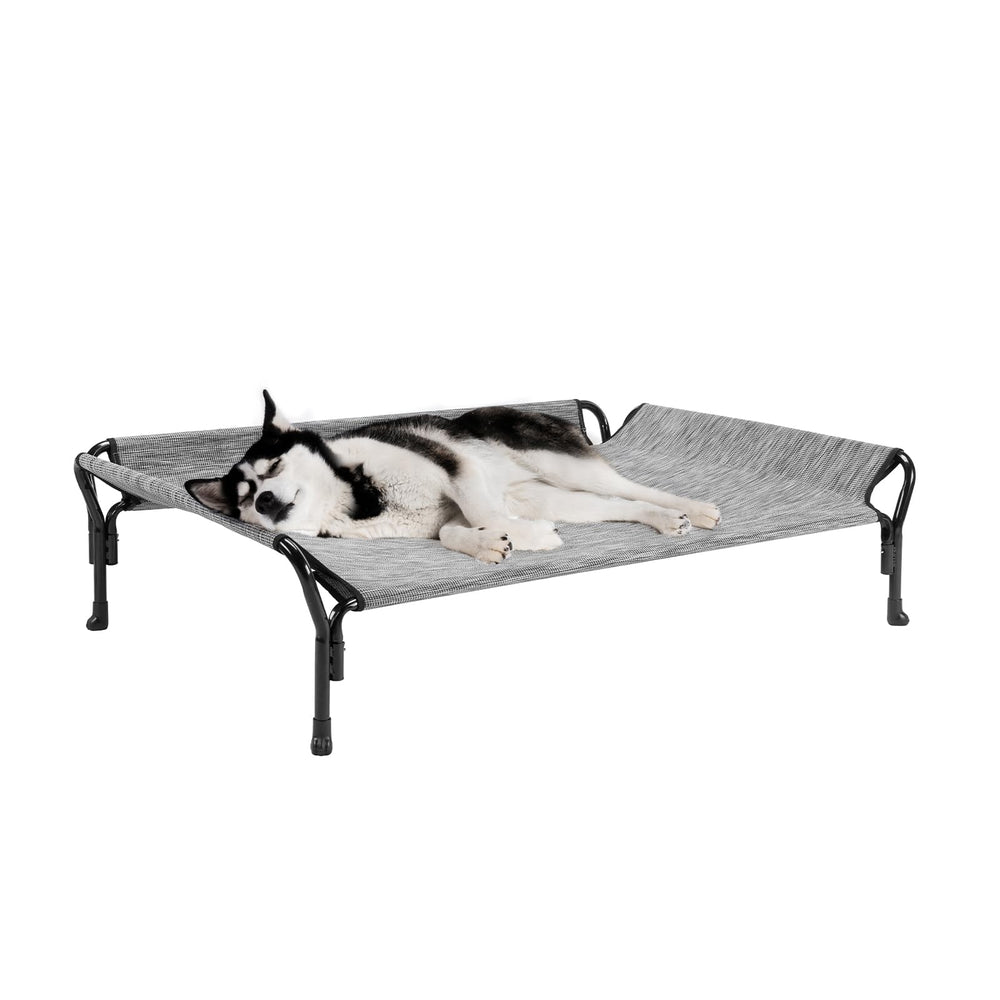 Veehoo cooling elevated dog bed outer view for large dogs—outdoor lounging.