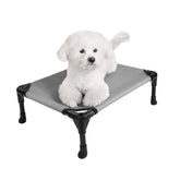 Veehoo cooling elevated dog bed frame and mesh for indoor or outdoor lounging.