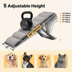 Veehoo dog ramp foldable design shown collapsed for easy under-bed storage and portability