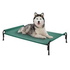 Veehoo elevated dog bed frame shows a sturdy steel base for durability and large dogs.