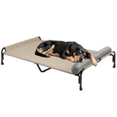 Veehoo large elevated dog bed assembled with steel frame and breathable mesh for cooler naps