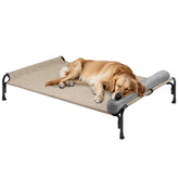 Veehoo Large Elevated Bed setup shows airflow and dry sleeping.