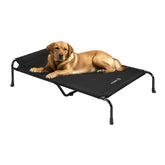 Veehoo Original elevated dog cot bed outdoor-setup shows breathable airflow for cooler outdoor rest