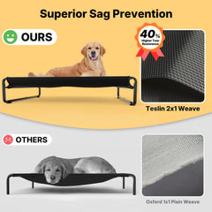 Veehoo Dog Bed assembly step image demonstrates quick snap-on setup.