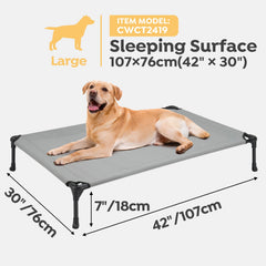 Veehoo raised dog bed non-slip feet provide stable placement on any floor.