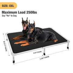 Veehoo silver aluminum frame provides a sleek, strong base for big dogs.