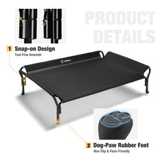 Veehoo snap-on assembly shows tool-free setup for indoor and outdoor use