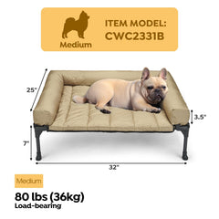Veehoo three-sided pillow-top mat highlights neck support and rollover prevention.