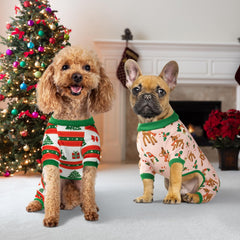 Vehomy Christmas dog pajamas pattern 04 easy on/off with ribbed cuffs.