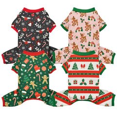 Vehomy four-pack Christmas dog pajamas warm fleece for cozy winter wear