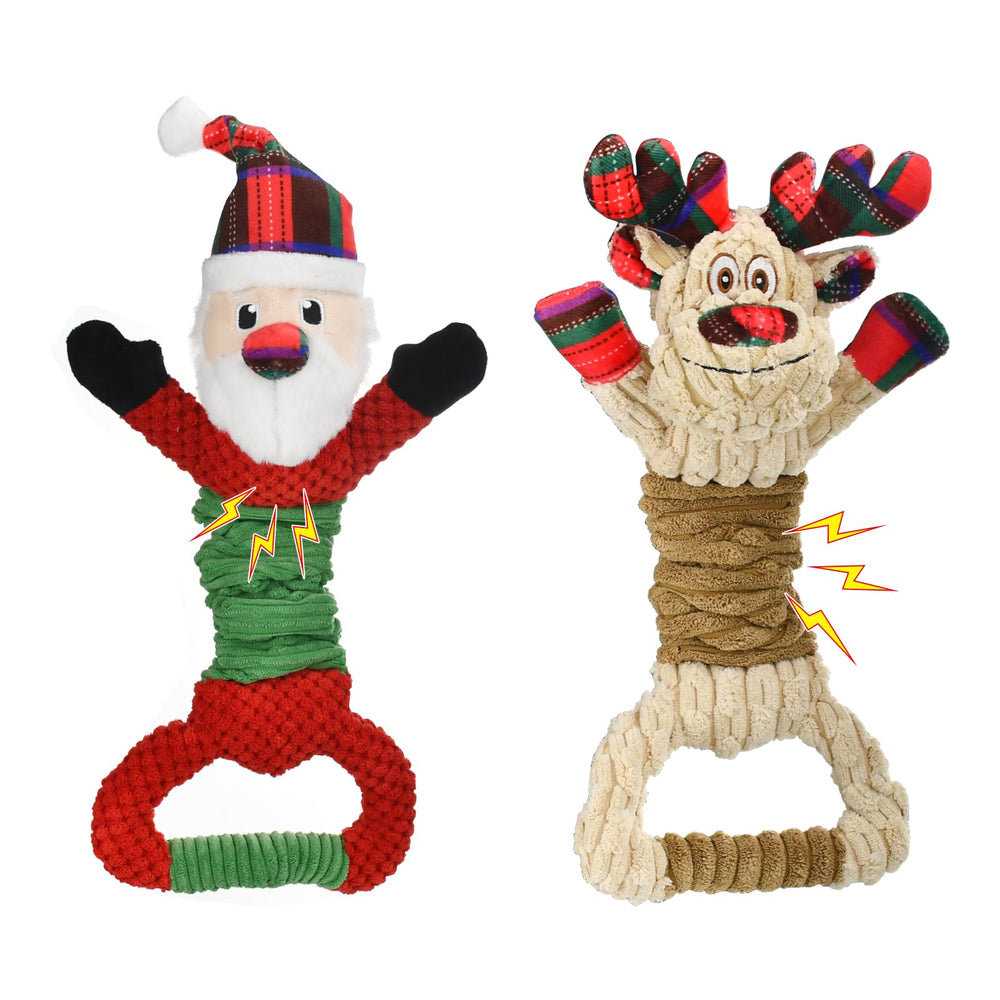 Vehomy Santa Claus dog toy with squeaker for festive play sessions