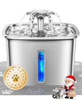 Veken stainless-steel cat water fountain front view promotes hygienic, spill-free hydration.