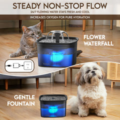 Veken water level window with blue LED helps monitor hydration easily.