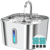Vekonn cat water fountain shows 2.2L capacity for multi-pet hydration.