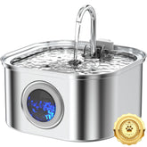 Vekonn cat water fountain with water-level window for easy refills and hydration.