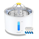 Vekonn cat water fountain with stainless steel top for easy cleaning and durability.