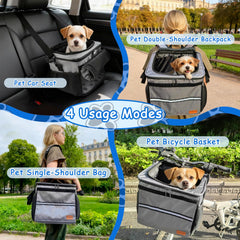 VeluXanipyr cat backpack carrier side view demonstrates hands-free travel with comfort.